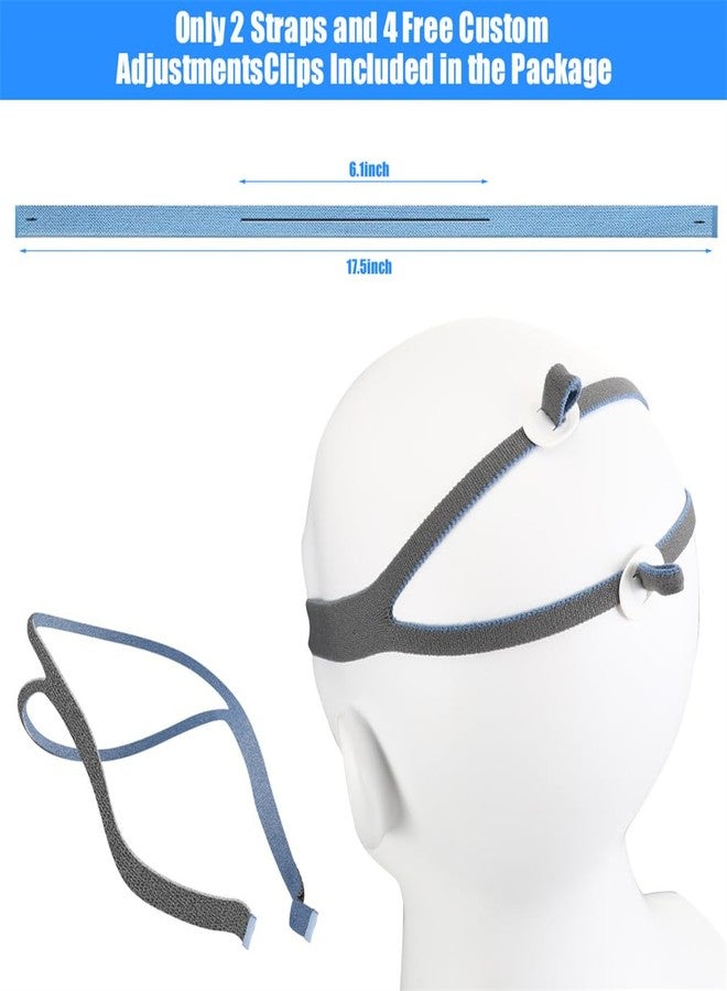 Yeasing Replacement Headgear Compatible with P10 Nasal Pillow Adjustable Replacement Headgear Cpap Headgear Strap Replacements Adjustable Elastic Straps with Clips Pack of 2 - Image 2